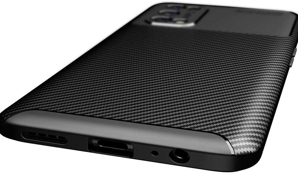 Realme 7 Pro Hoesje Siliconen Carbon TPU Back Cover Zwart afbeelding 5