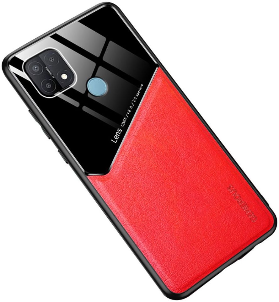 Oppo A15 Hoesje TPU Hybride Back Cover Rood GSMpunt.nl