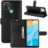 Oppo A15 Litchi Skin Portemonnee Hoesje Book Case Zwart afbeelding 6