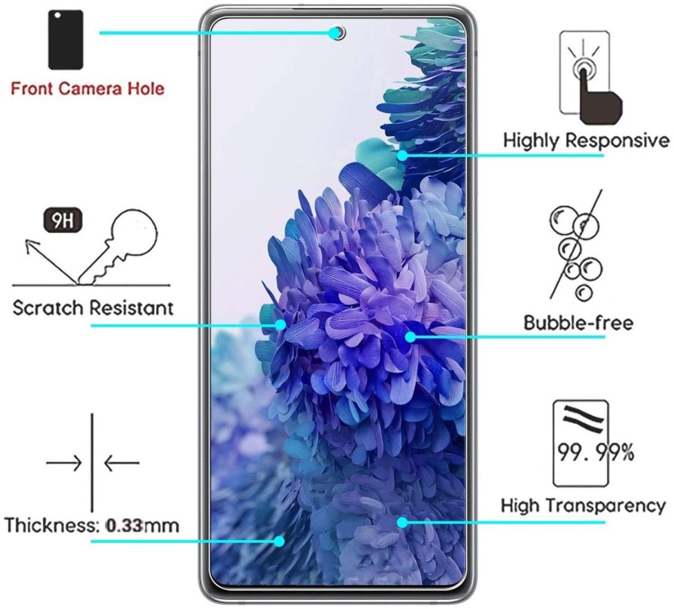 Samsung Galaxy S20 FE Screenprotector 2.5D Arc Edge Tempered Glass afbeelding 2
