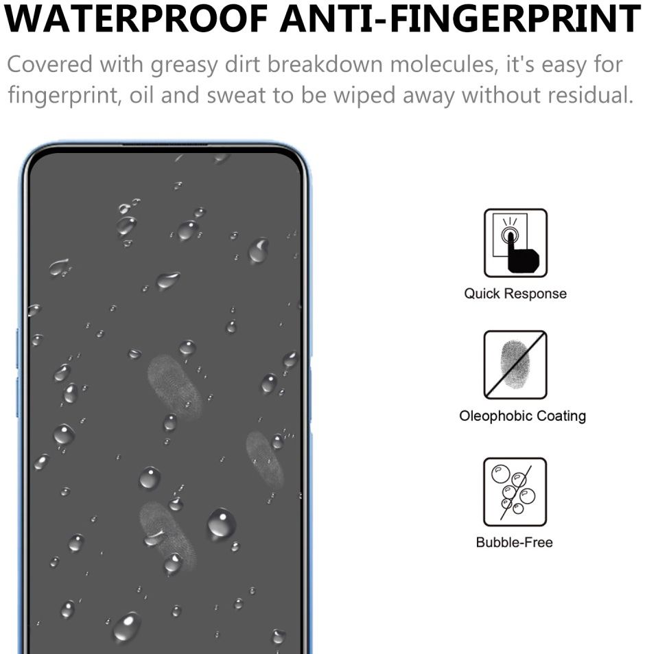 Realme 7 Full Glue 9H Arc Edge Tempered Glass Screenprotector Zwart afbeelding 4
