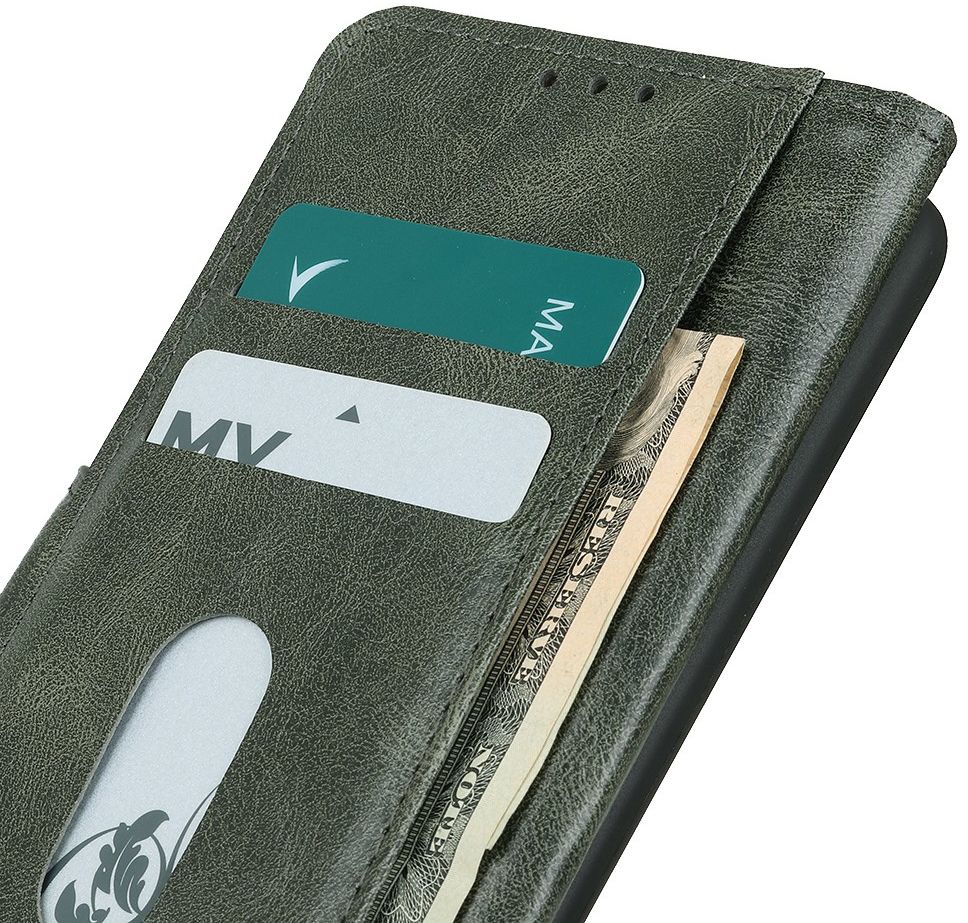 OnePlus Nord N100 Hoesje Portemonnee Crazy Horse Book Case Groen afbeelding 6