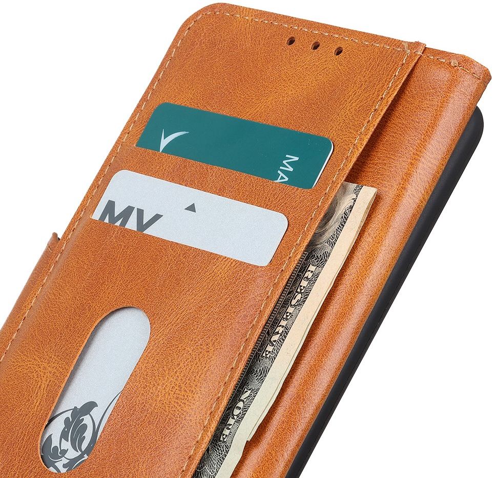 OnePlus Nord N100 Hoesje Portemonnee Crazy Horse Book Case Bruin afbeelding 6