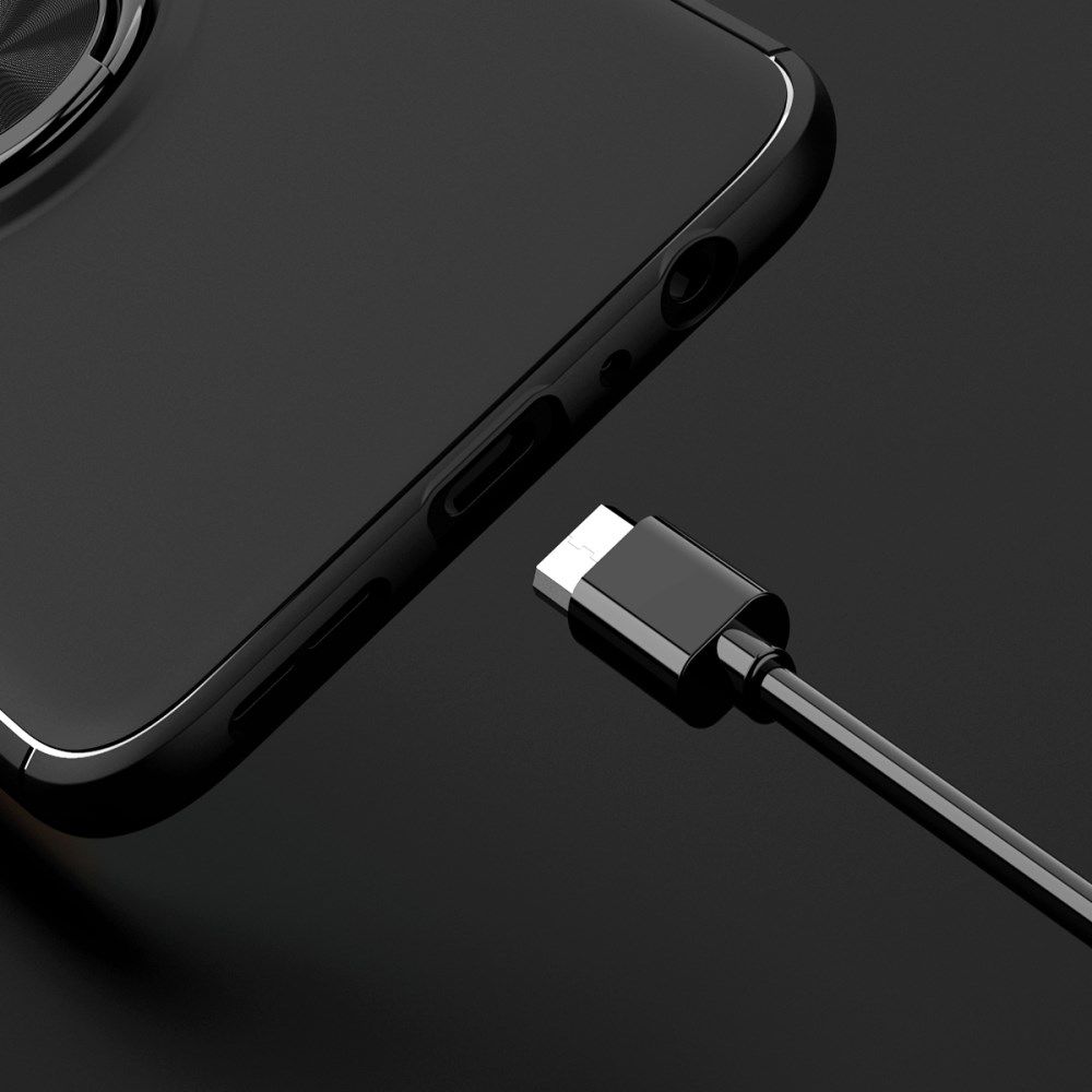 OnePlus Nord N100 Hoesje Metalen Magnetische Ring Kickstand Zwart afbeelding 5