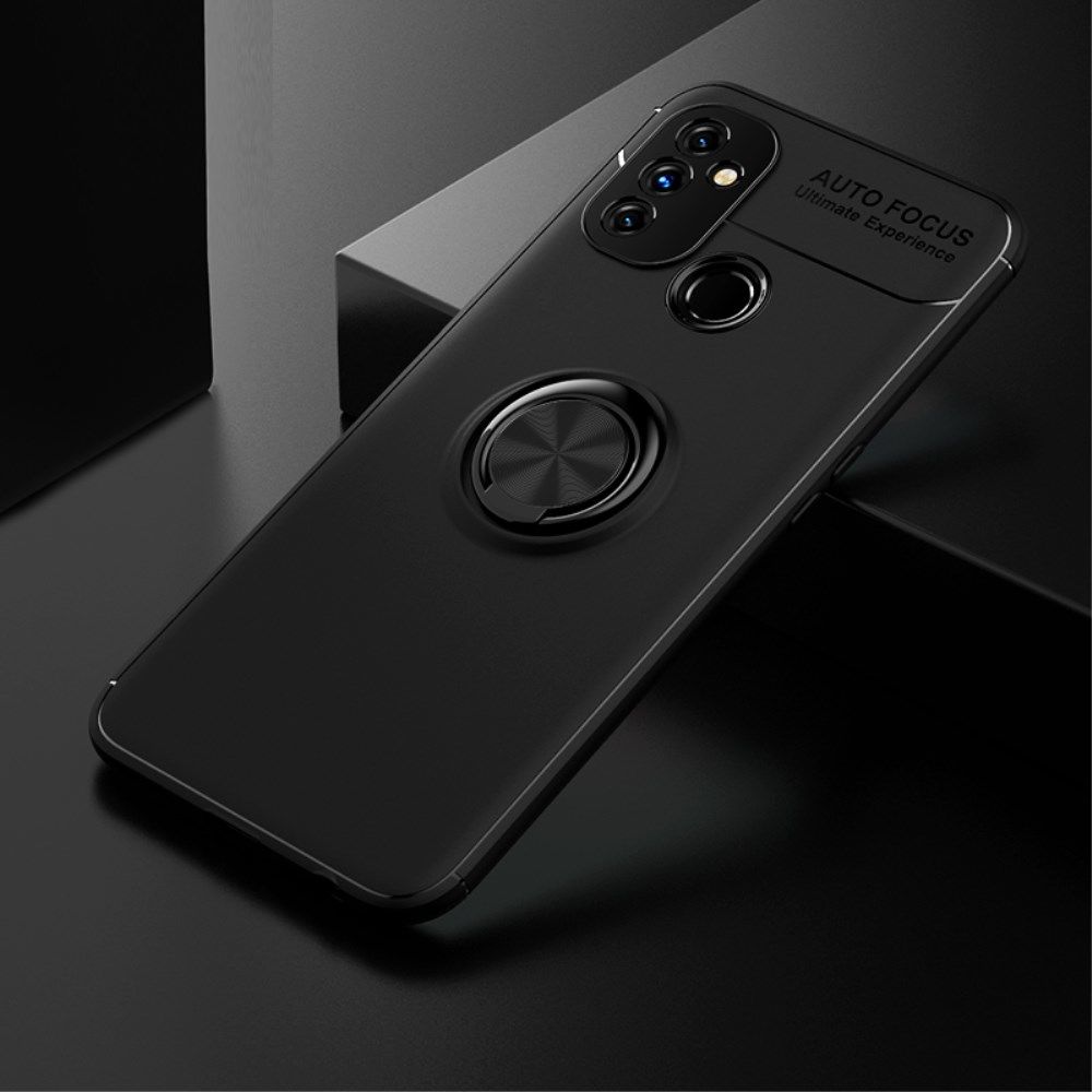 OnePlus Nord N100 Hoesje Metalen Magnetische Ring Kickstand Zwart afbeelding 6