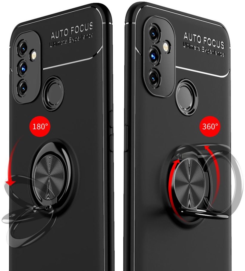 OnePlus Nord N100 Hoesje Metalen Magnetische Ring Kickstand Zwart afbeelding 8