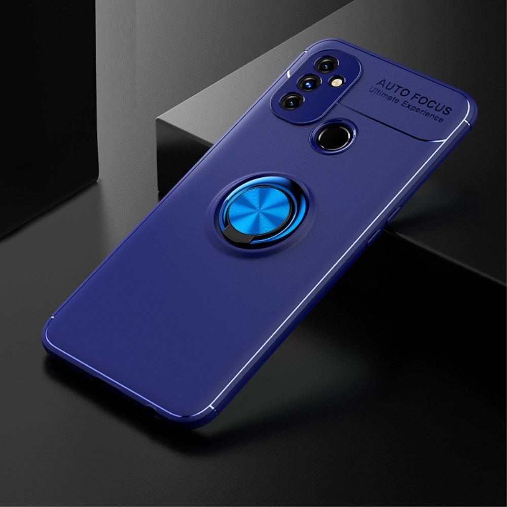 OnePlus Nord N100 Hoesje Metalen Magnetische Ring Kickstand Blauw afbeelding 2