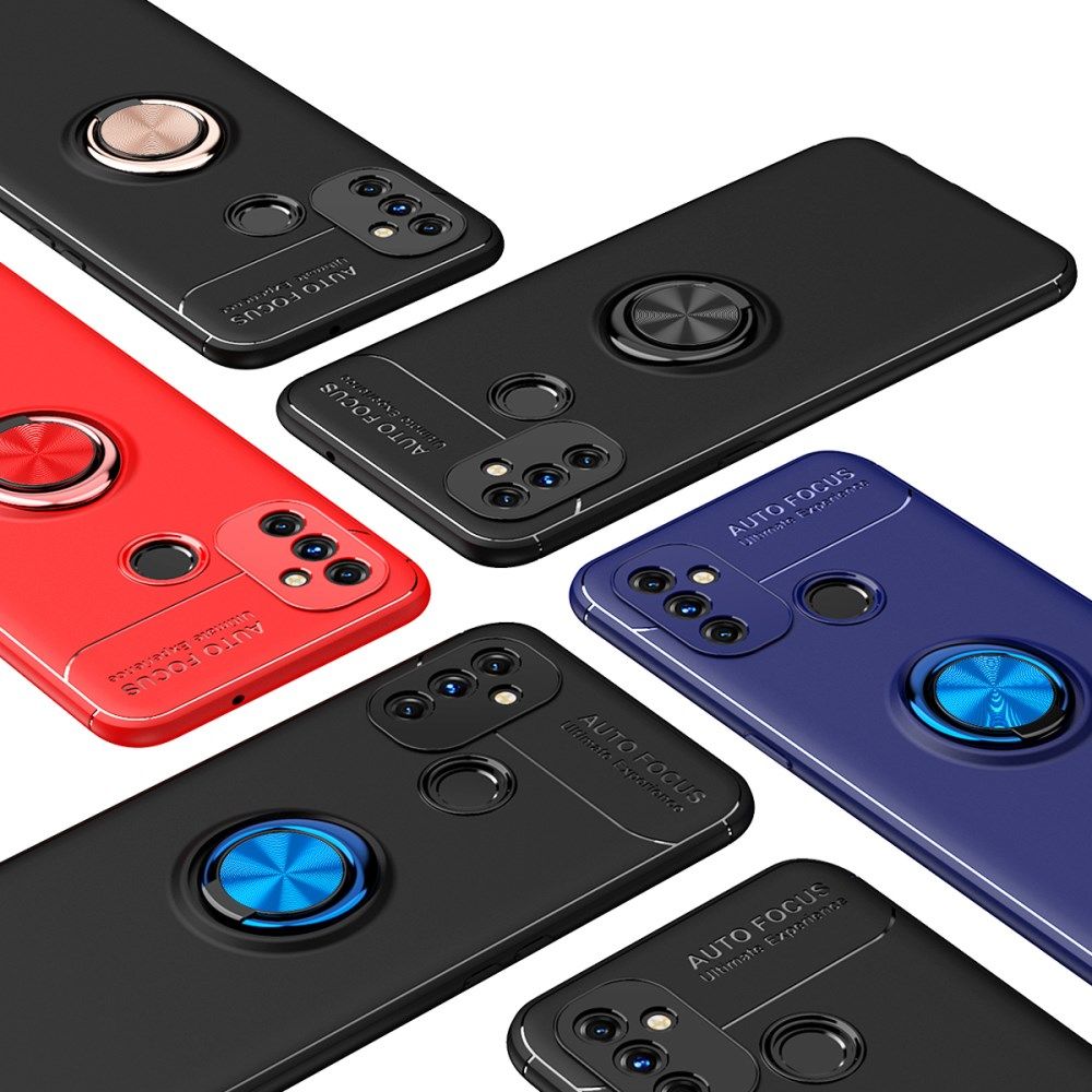 OnePlus Nord N100 Hoesje Metalen Magnetische Ring Kickstand Blauw afbeelding 3