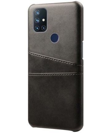 OnePlus Nord N10 Hoesje Back Cover met Kaarthouder Zwart Hoesjes