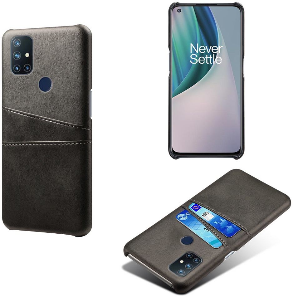 OnePlus Nord N10 Hoesje Back Cover met Kaarthouder Zwart afbeelding 3