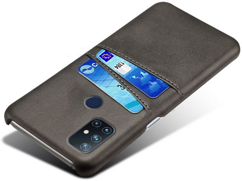 OnePlus Nord N10 Hoesje Back Cover met Kaarthouder Zwart afbeelding 2