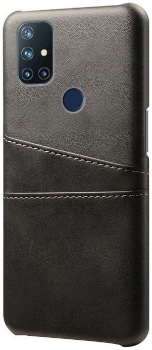 OnePlus Nord N10 Hoesje Back Cover met Kaarthouder Zwart afbeelding 1