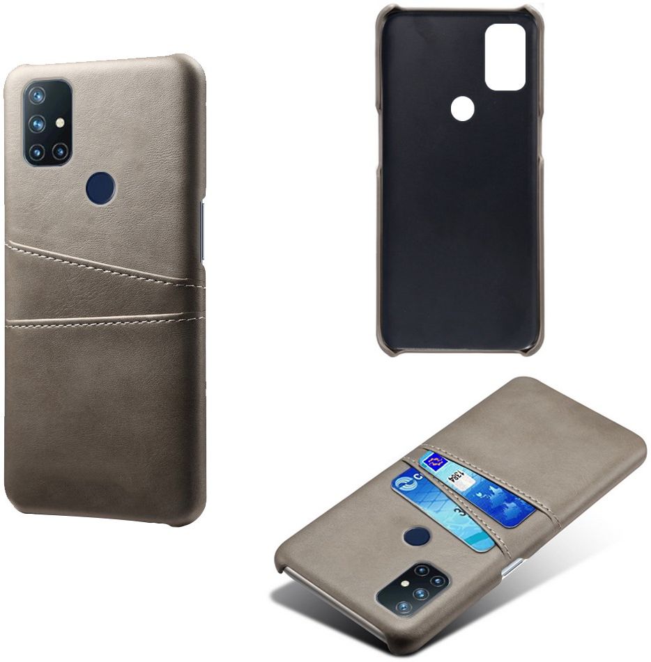OnePlus Nord N10 Hoesje Back Cover met Kaarthouder Grijs afbeelding 4