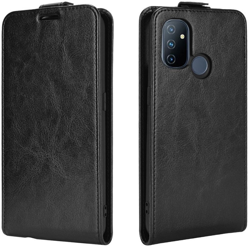 OnePlus Nord N100 Hoesje Verticale Flip Zwart afbeelding 4