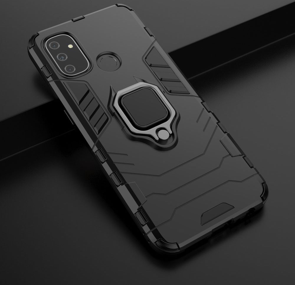 OnePlus Nord N100 Hoesje met Ring Kickstand Zwart afbeelding 10