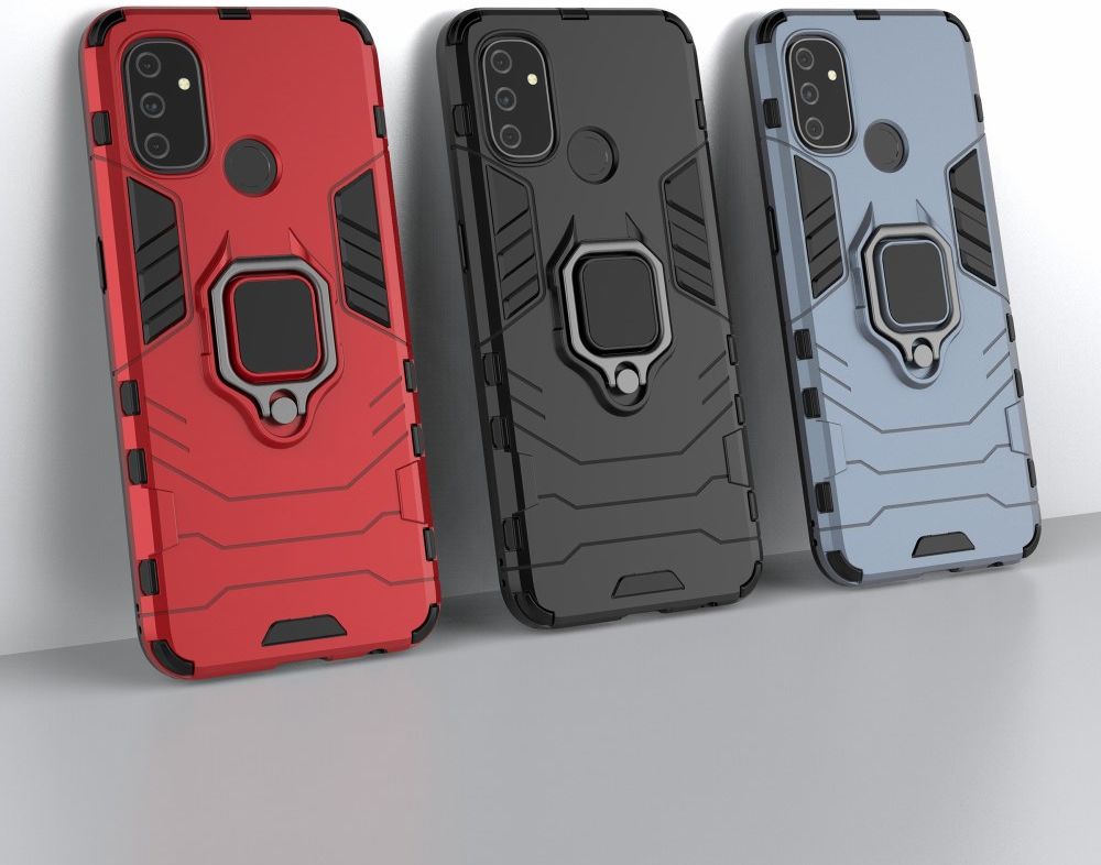 OnePlus Nord N100 Hoesje met Ring Kickstand Zwart afbeelding 2