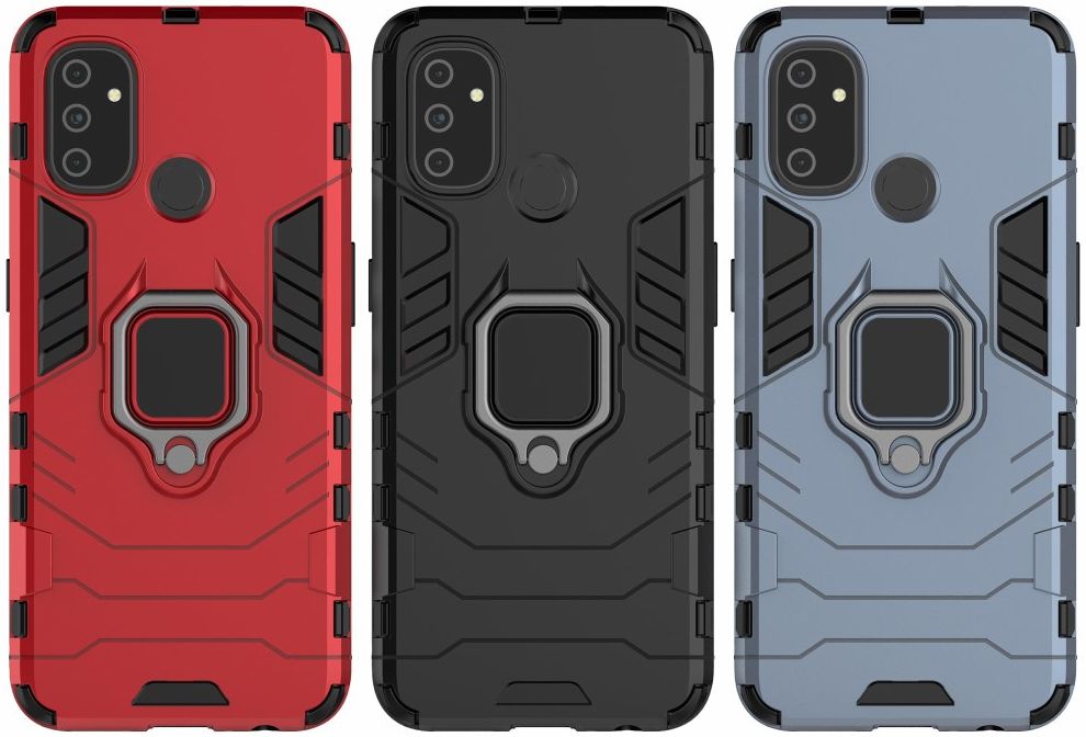 OnePlus Nord N100 Hoesje met Ring Kickstand Zwart afbeelding 3