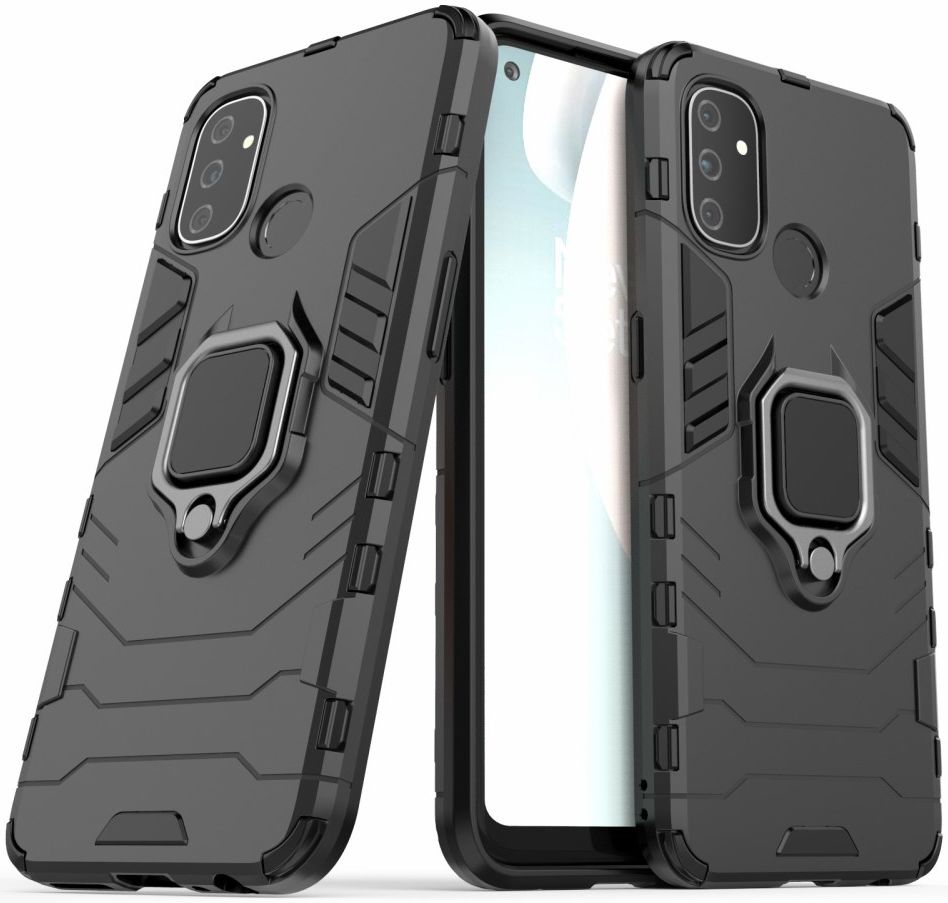 OnePlus Nord N100 Hoesje met Ring Kickstand Zwart afbeelding 4