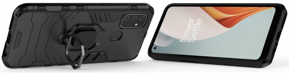 OnePlus Nord N100 Hoesje met Ring Kickstand Zwart afbeelding 5