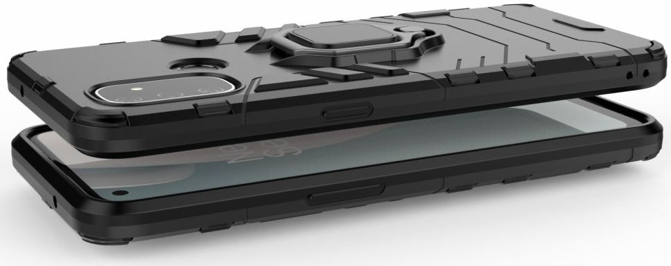 OnePlus Nord N100 Hoesje met Ring Kickstand Zwart afbeelding 7