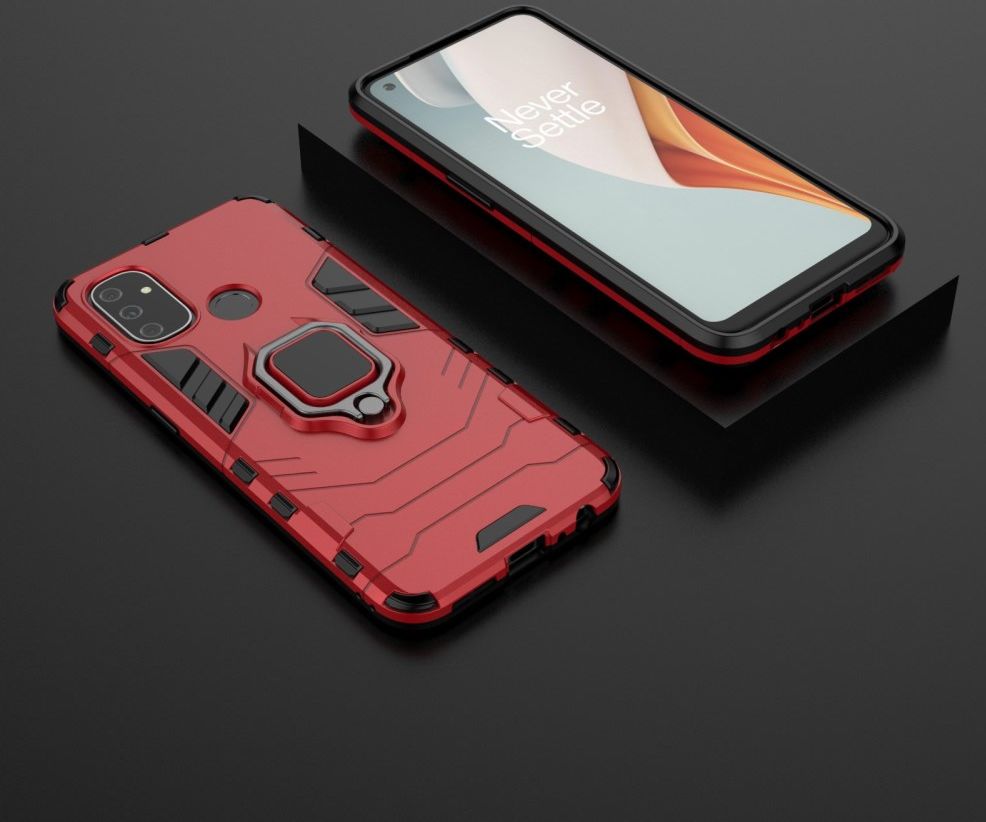 OnePlus Nord N100 Hoesje met Ring Kickstand Rood afbeelding 5