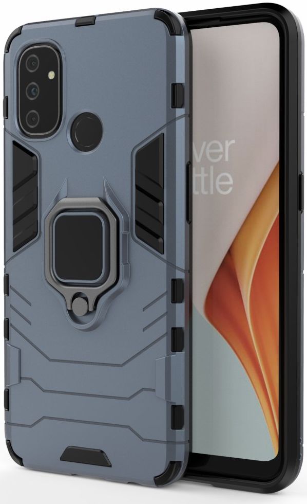OnePlus Nord N100 Hoesje met Ring Kickstand Blauw afbeelding 1