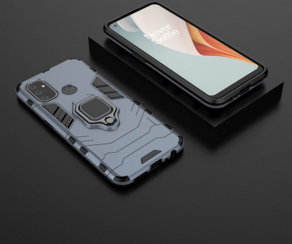 OnePlus Nord N100 Hoesje met Ring Kickstand Blauw afbeelding 5