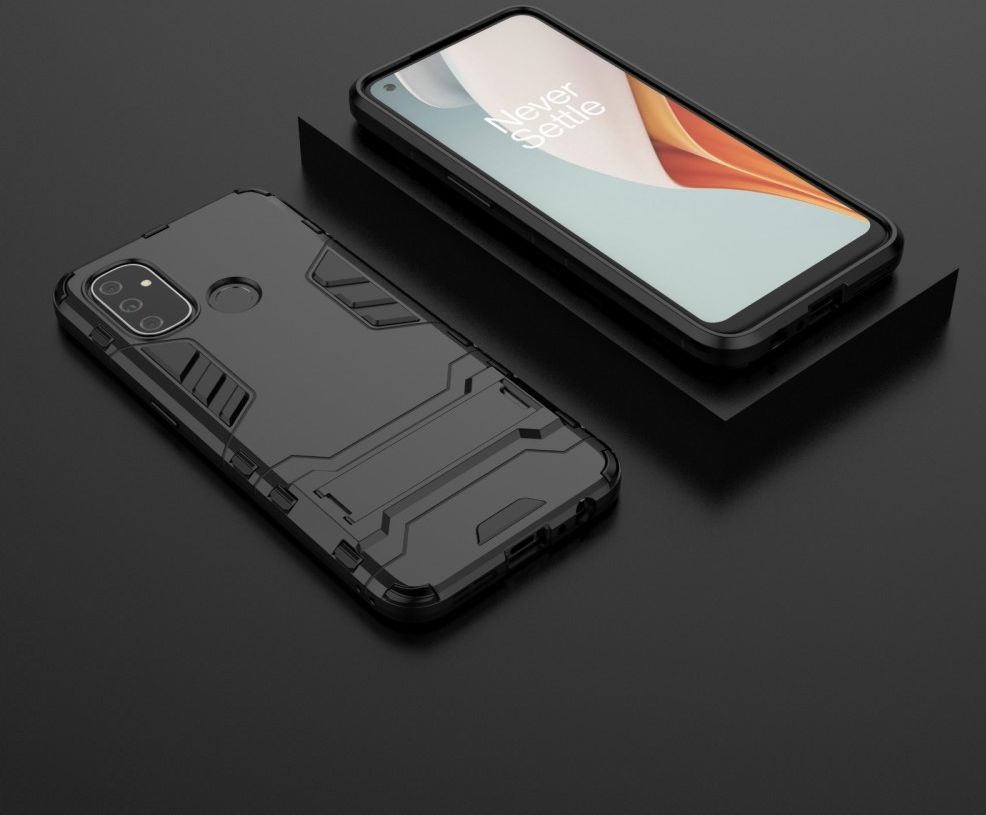 OnePlus Nord N100 Hoesje Shock Proof Back Cover Met Kickstand Zwart afbeelding 11