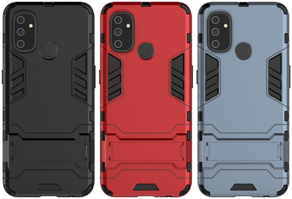 OnePlus Nord N100 Hoesje Shock Proof Back Cover Met Kickstand Zwart afbeelding 3
