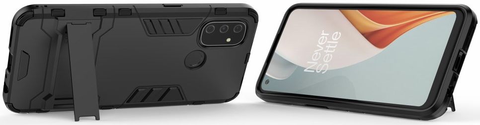 OnePlus Nord N100 Hoesje Shock Proof Back Cover Met Kickstand Zwart afbeelding 5