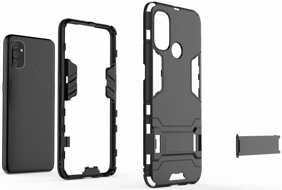 OnePlus Nord N100 Hoesje Shock Proof Back Cover Met Kickstand Zwart afbeelding 6