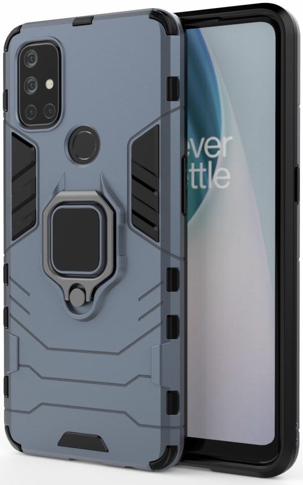 OnePlus Nord N10 Hoesje met Ring Kickstand Blauw afbeelding 1
