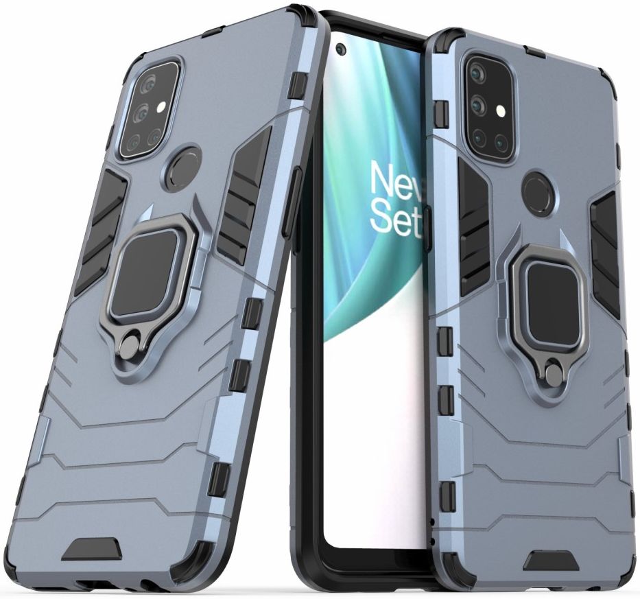 OnePlus Nord N10 Hoesje met Ring Kickstand Blauw afbeelding 2