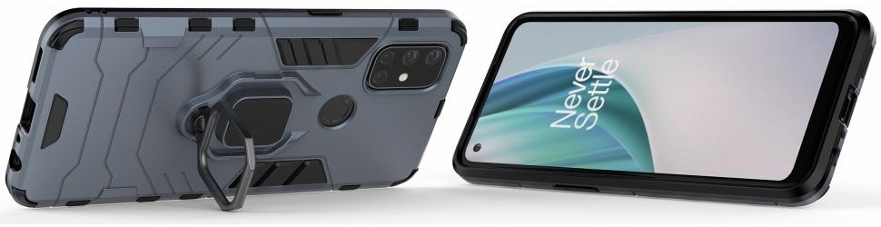 OnePlus Nord N10 Hoesje met Ring Kickstand Blauw afbeelding 3