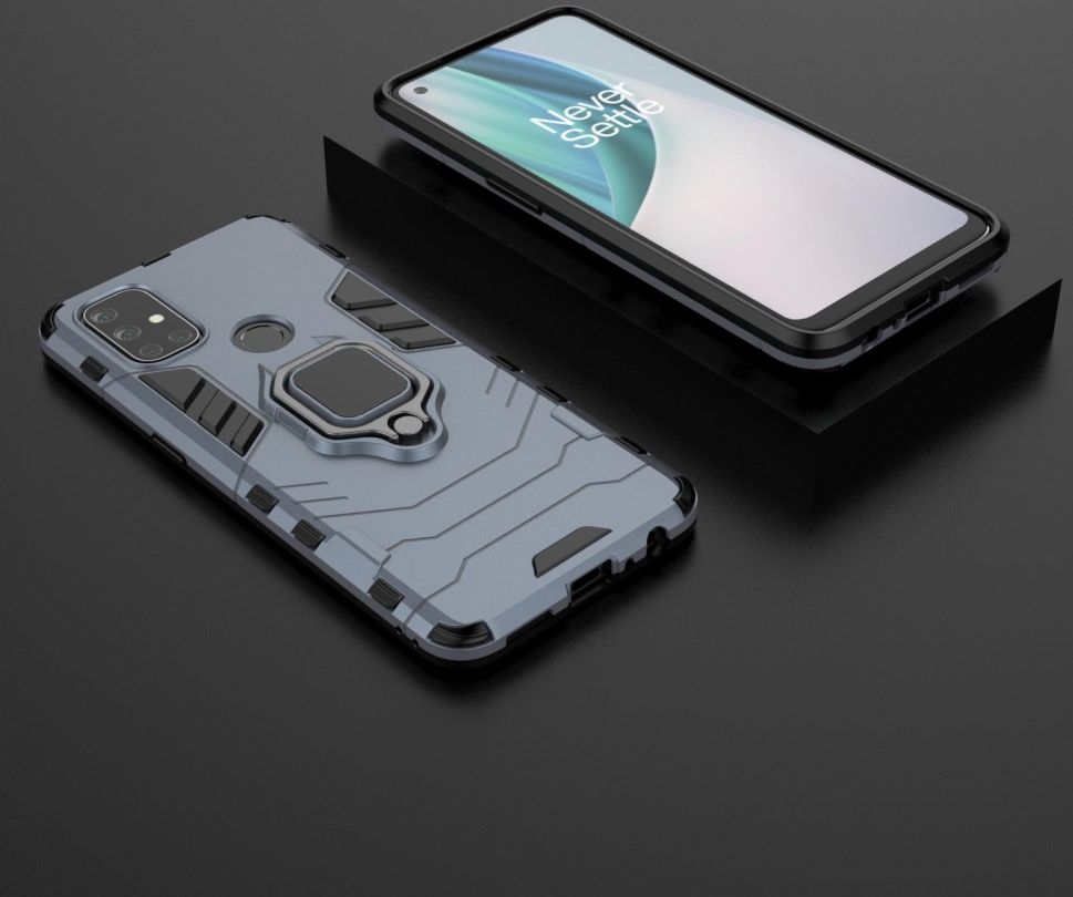 OnePlus Nord N10 Hoesje met Ring Kickstand Blauw afbeelding 5