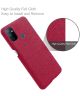 OnePlus Nord N100 Hoesje Stoffen Back Cover Rood