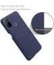 OnePlus Nord N100 Hoesje Stoffen Back Cover Blauw