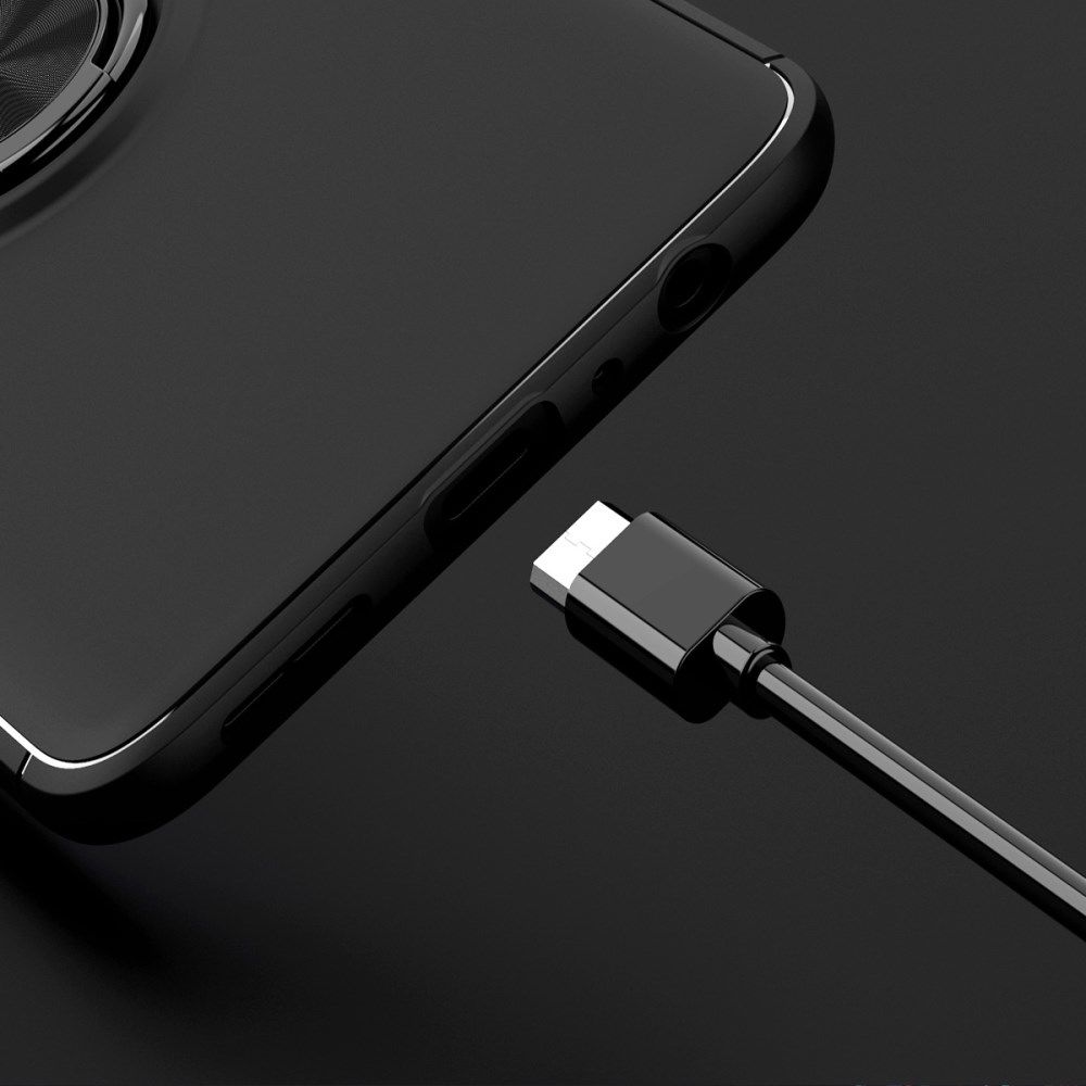 OnePlus Nord N10 Hoesje Metalen Magnetische Ring Kickstand Zwart afbeelding 8