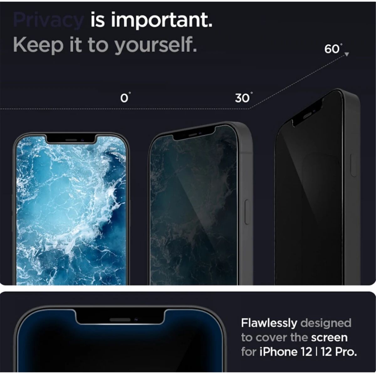 Spigen Glas.tR Apple iPhone 12 / 12 Pro Privacy Glass Screen Protector afbeelding 3