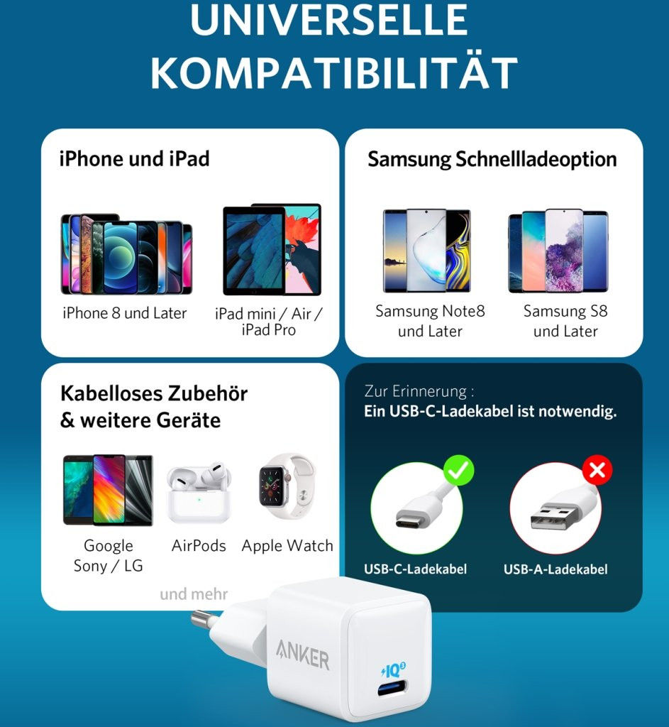 Anker PowerPort 3 18W USB-C Lader Wit afbeelding 4