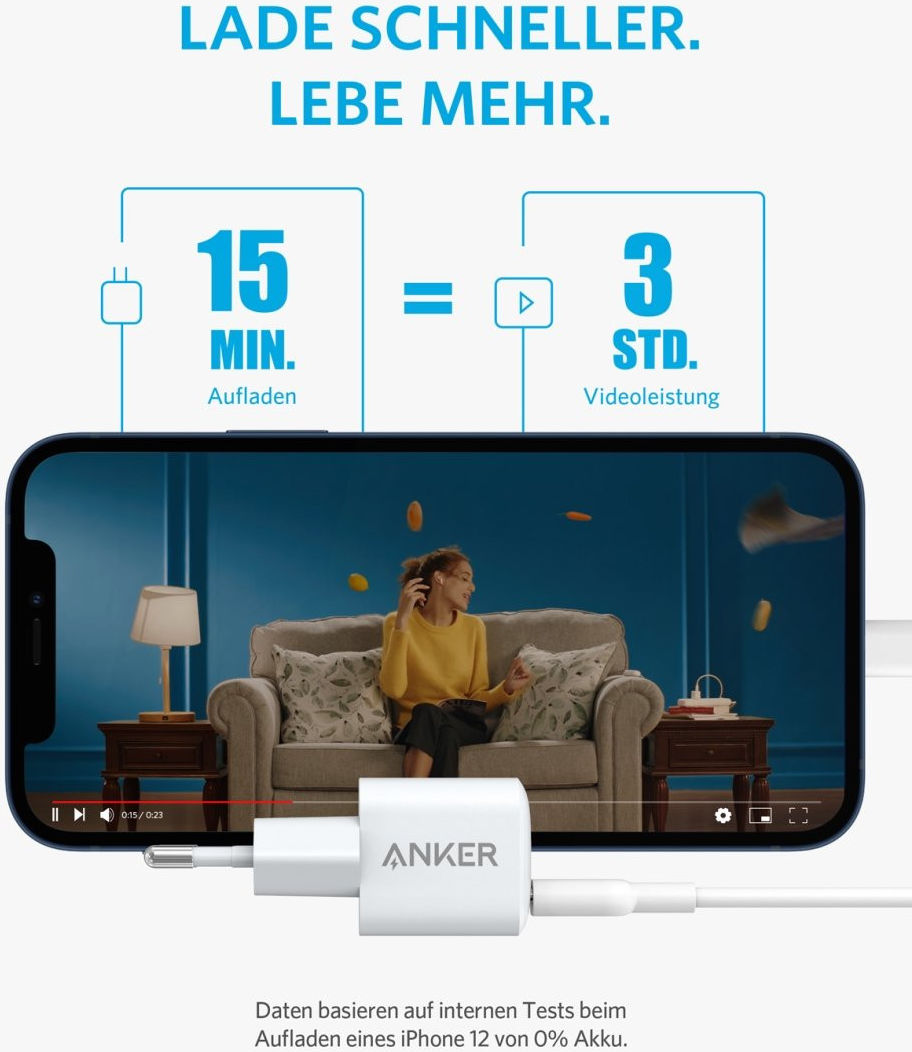 Anker PowerPort 3 18W USB-C Lader Wit afbeelding 6