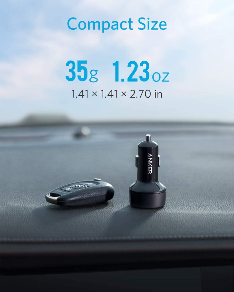 Anker PowerDrive Auto Lader 18W USB-C + 15W USB-A Zwart afbeelding 4