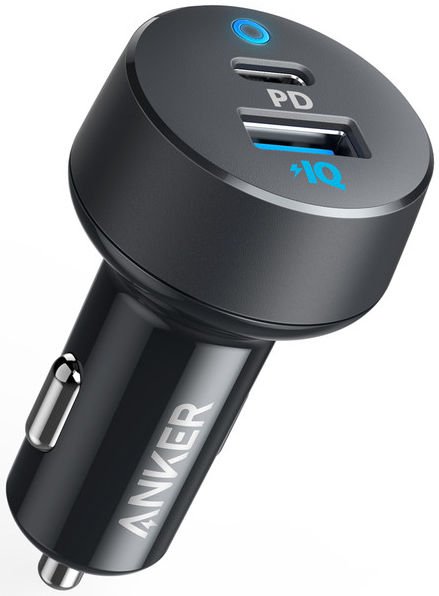 Anker PowerDrive Auto Lader 18W USB-C + 15W USB-A Zwart afbeelding 1