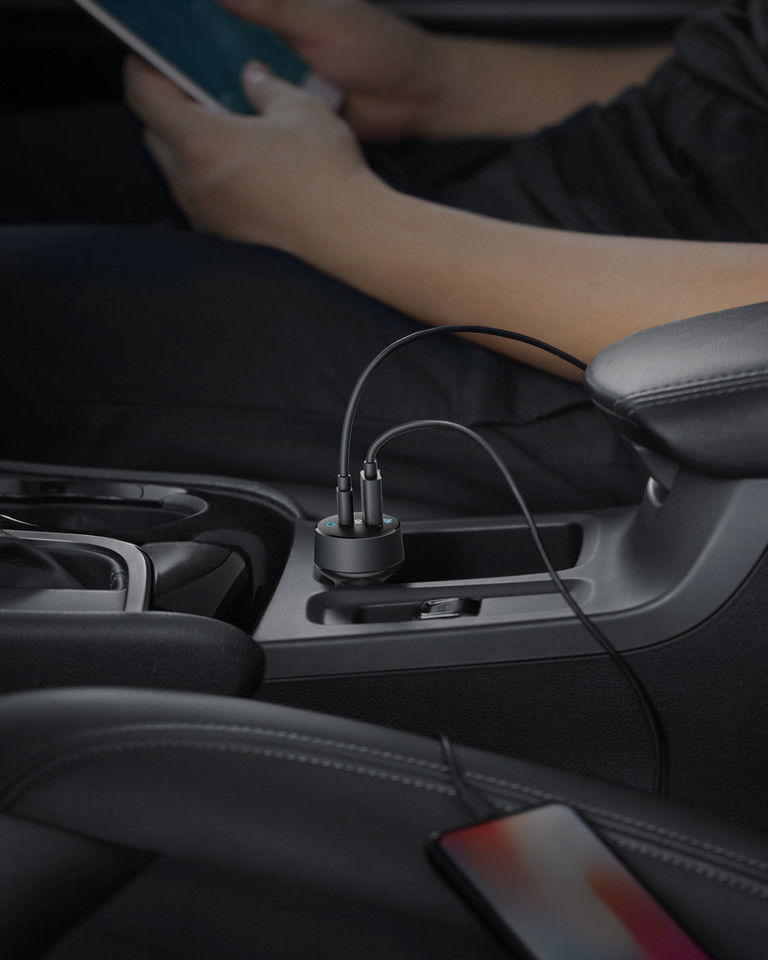 Anker PowerDrive Auto Lader 18W USB-C + 15W USB-A Zwart afbeelding 11