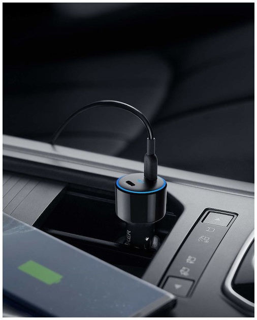 Anker PowerDrive+ III Autolader met Dubbele USB-C Poort Zwart afbeelding 2