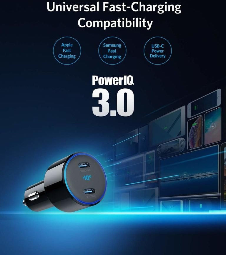 Anker PowerDrive+ III Autolader met Dubbele USB-C Poort Zwart afbeelding 5