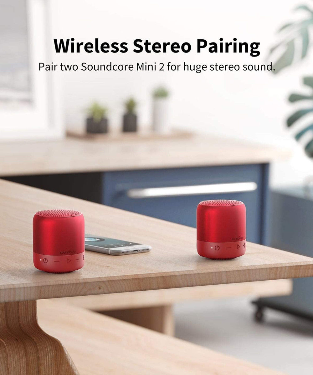 Anker Soundcore Mini 2 IPX7 Waterdichte Bluetooth Speaker Rood afbeelding 9