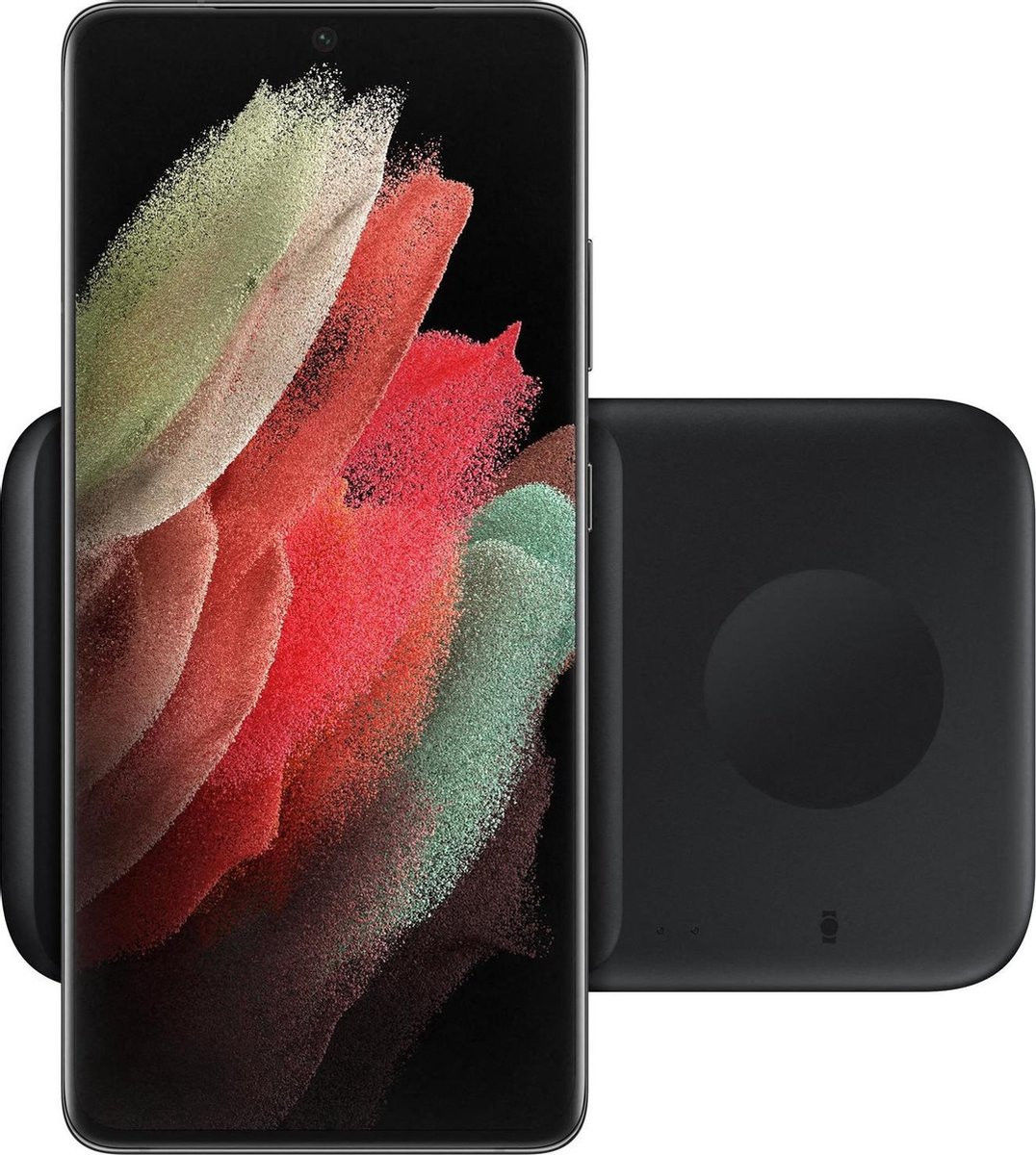 Originele Samsung Wireless Charger Duo Pad Smartphone/Buds/Watch Zwart afbeelding 2