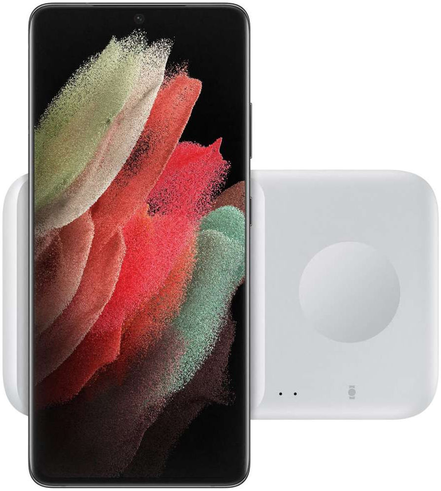 Originele Samsung Wireless Charger Duo Pad Smartphone/Buds/Watch Wit afbeelding 2