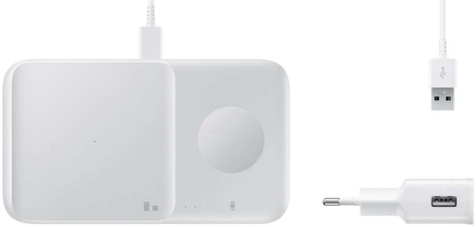 Originele Samsung Wireless Charger Duo Pad Smartphone/Buds/Watch Wit afbeelding 7